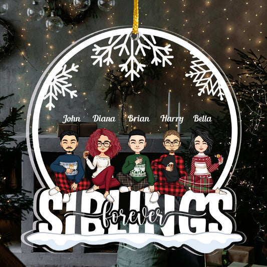 MyAvatar™ Personalized Acrylic Ornament - Siblings Forever