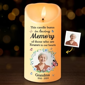 MyAvatar™ Personalized Photo LED Candle - This Candle Burns In Loving Memory