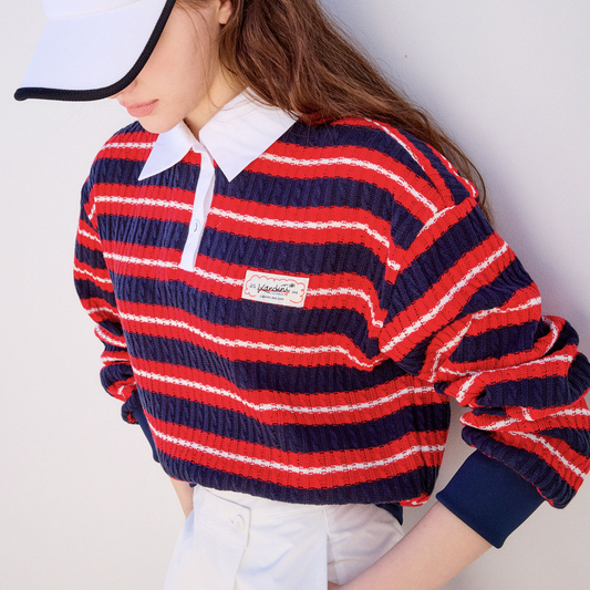 Kandini Women Blossom Striped Collar Knit