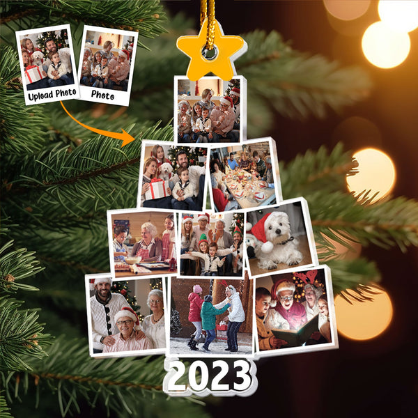 MyAvatar™ Personalized Acrylic Ornament - Photo Family Tree Christmas