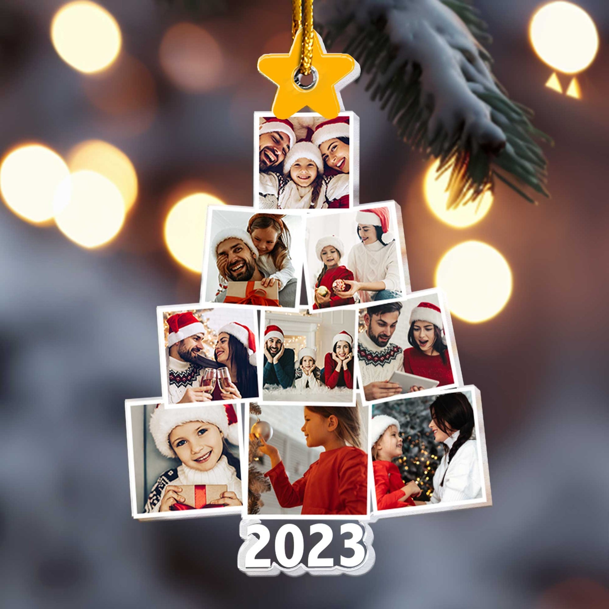 MyAvatar™ Personalized Acrylic Ornament - Photo Family Tree Christmas