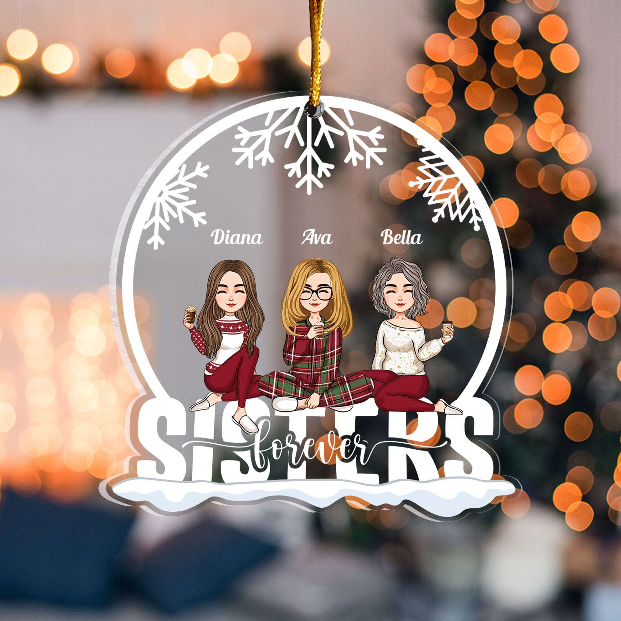 MyAvatar™ Personalized Acrylic Ornament - Photo Family Tree Christmas