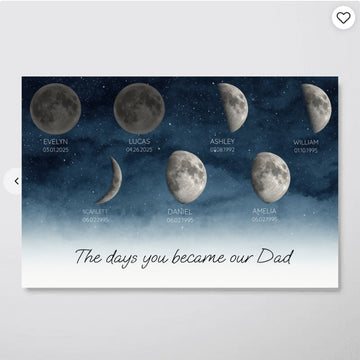 Starry Night Custom Birth Moon Phase The Days You Became Our Dad Personalized Poster, Father's Day Gift